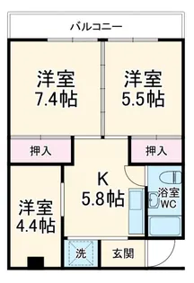 パークハイツ【2階】の間取り