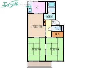 サニーヒル松ノ木 B棟【2階】の間取り