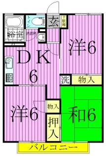 セジュール華仙【1階】の間取り