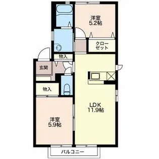 Liskamm E【2階】の間取り