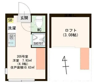ハーモニーテラス下高井戸II【2階】の間取り