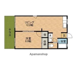 シャルム岸町【1階】の間取り