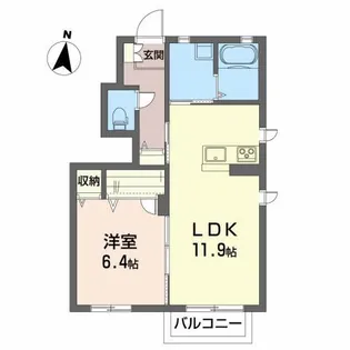 シャーメゾン幕内東【1階】の間取り