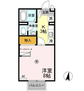 パル秋篠 B棟【1階】の間取り