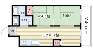シャンボール豊中【2階】の間取り
