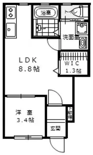 リエッタ西条岡町【1階】の間取り