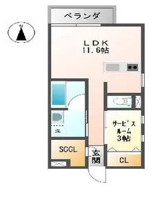 ルミナスパレス名駅【2階】の間取り