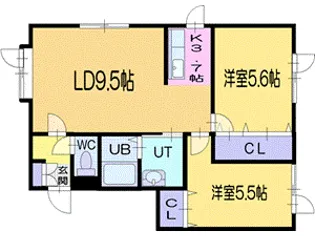 奥沢ヤヨイマンションII【2階】の間取り