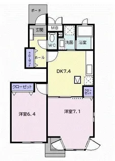 ポラリス豊中【1階】の間取り