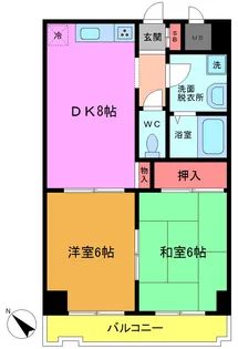 アグレ本八幡【7階】の間取り