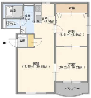 ヒーローマンション鳥海【1階】の間取り