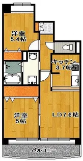 レシェンテ御塚山【2階】の間取り