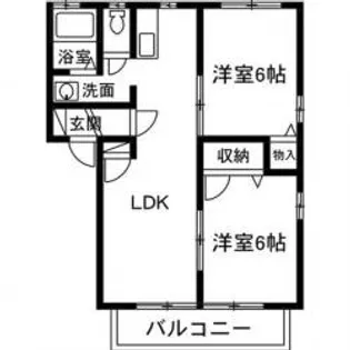 三宮ヒルズA【2階】の間取り