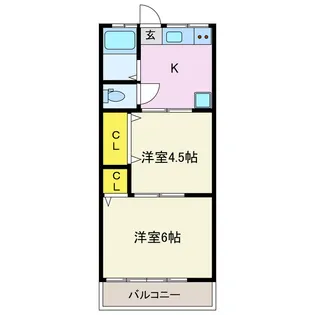 アビターレ和尚塚古市マンション第3【1階】の間取り