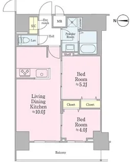 クロスレジデンス飯田橋【13階】の間取り
