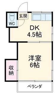 1DKの間取り画像