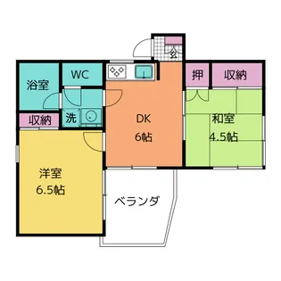 フジタ鳥羽マンション【2階】の間取り