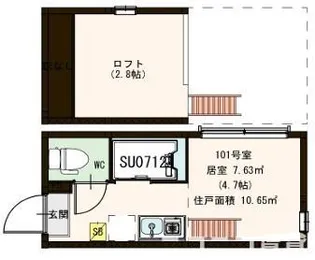 ハーモニーテラス日ノ出町III【1階】の間取り