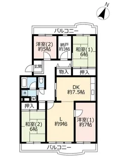 UR洛西竹の里【5階】の間取り