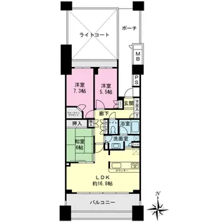 大森プロストシティレジデンス【5階】の間取り