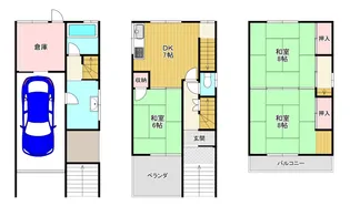 大阪府寝屋川市池田1【一戸建】の間取り