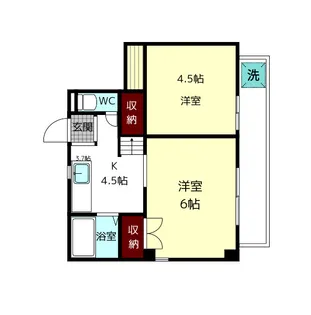ファミール聖和【1階】の間取り