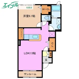 グリーンヴィラII【1階】の間取り