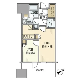 1LDKの間取り画像