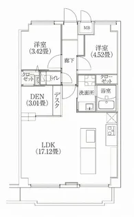 コスモリード学芸大学【1階】の間取り