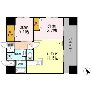 ABITI浜町【4階】の間取り