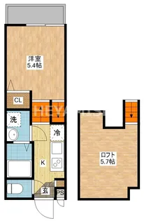 Reverent市布【2階】の間取り
