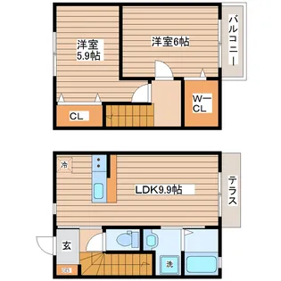 宮城県仙台市太白区青山2【一戸建】の間取り