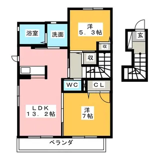 クレセオ花長【2階】の間取り
