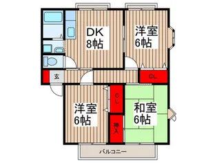 メゾンエクセルB【1階】の間取り
