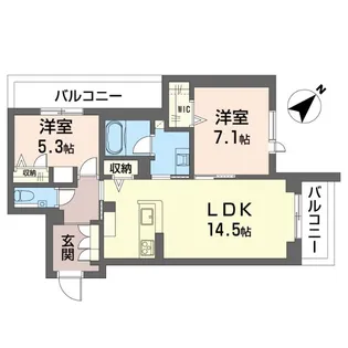 グランディール横濱台場【2階】の間取り