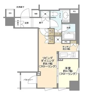 ブランズ大手町【8階】の間取り