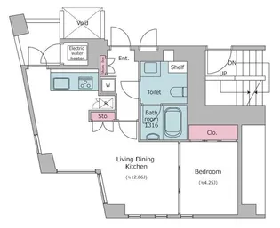 レジディアタワー乃木坂【3階】の間取り