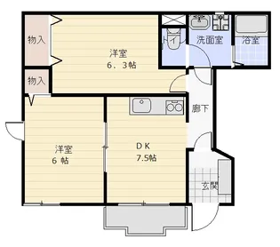 サンパティークA【1階】の間取り