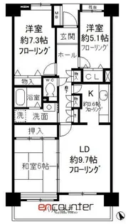 コーポレート小金井梶野通り1号棟【5階】の間取り