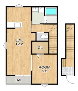 徳島県阿南市富岡町南向【アパート】の間取り