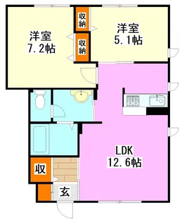 ELLE GARDEN II【1階】の間取り