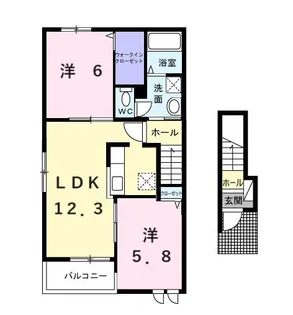シティハイムE【2階】の間取り