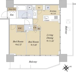 グランドシティタワー池袋【11階】の間取り