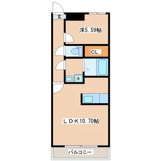 パルメゾン新田東【4階】の間取り
