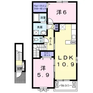 アンジュ 東海田B【2階】の間取り