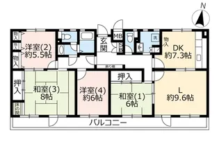 UR千葉ニュータウン高花【3階】の間取り
