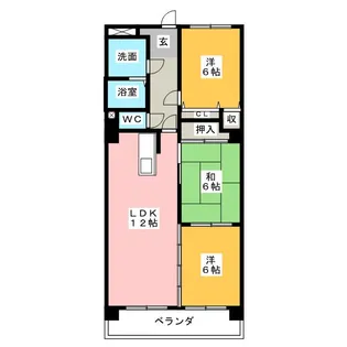 ハートウッド勝川【4階】の間取り