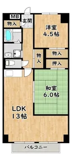 ハイム北野【10階】の間取り