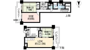 UR武庫川【6階】の間取り