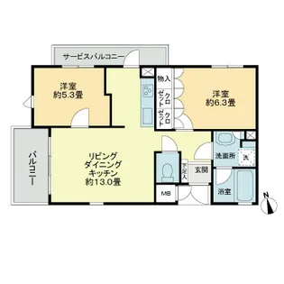 ハラダテラス【2階】の間取り